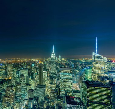 Günbatımında New York Manhattan manzarası