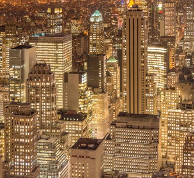Günbatımında New York Manhattan manzarası