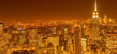 Günbatımında New York Manhattan manzarası