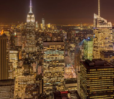 Günbatımında New York Manhattan manzarası