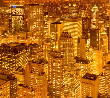Günbatımında New York Manhattan manzarası