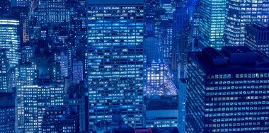 Günbatımında New York Manhattan manzarası