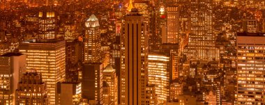 Günbatımında New York Manhattan manzarası