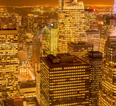 Günbatımında New York Manhattan manzarası