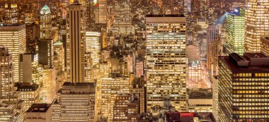 Günbatımında New York Manhattan manzarası