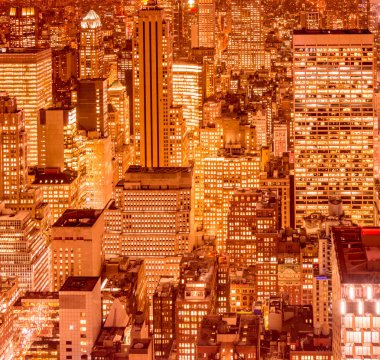 Günbatımında New York Manhattan manzarası