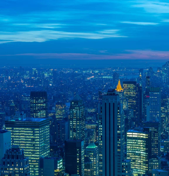 Blick auf New York Manhattan bei Sonnenuntergang — Stockfoto