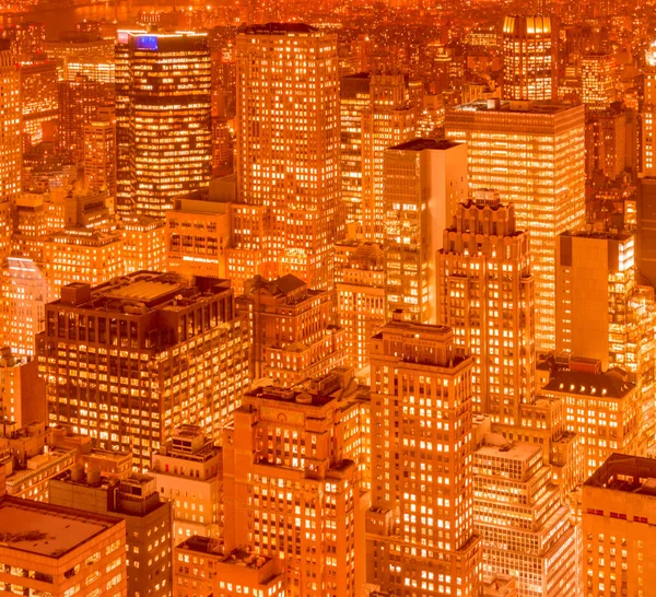 Vista de Nova York Manhattan durante o pôr do sol — Fotografia de Stock