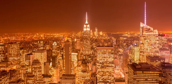 Günbatımında New York Manhattan manzarası