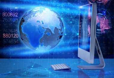 İş konseptinde bilgisayar ekranı