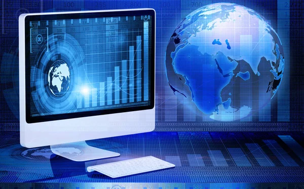İş konseptinde bilgisayar ekranı