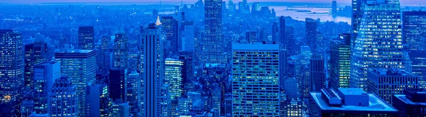 Kilátás New York Manhattan naplementekor — Stock Fotó