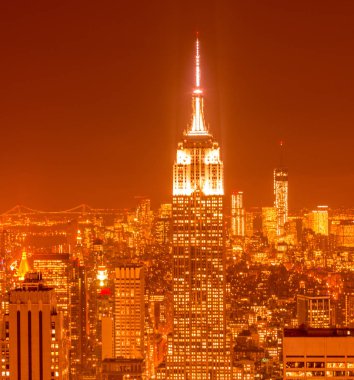 Günbatımında New York Manhattan manzarası