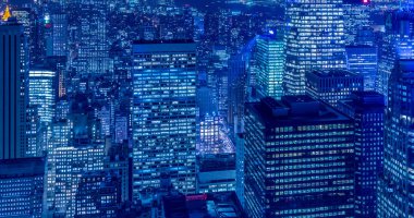 Günbatımında New York Manhattan manzarası