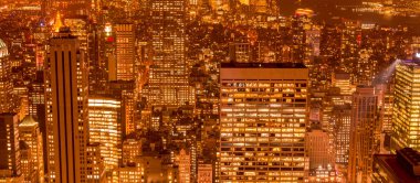 Günbatımında New York Manhattan manzarası