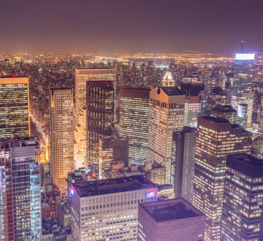 Günbatımında New York Manhattan manzarası