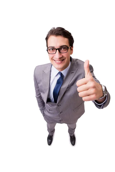 Businessman showing ok gesture isolated on white — Stock Photo, Image