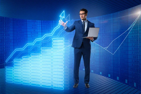 Zakenman in stock exchange trading concept — Stockfoto