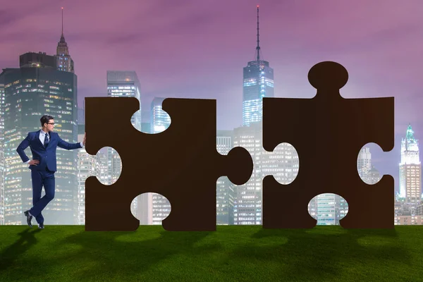 Businessconcept van puzzels voor teamwork — Stockfoto