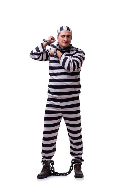 Man gevangene geïsoleerd op witte achtergrond — Stockfoto