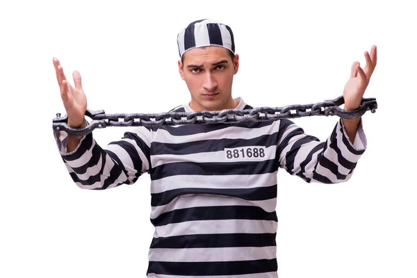 Man prisoner isolated on white background — Stock Photo, Image