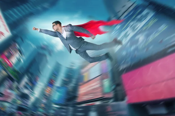 Businessman in superhero concept with red cover — Stock Photo, Image