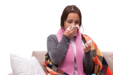 Kanepede yatan hasta bir kadın