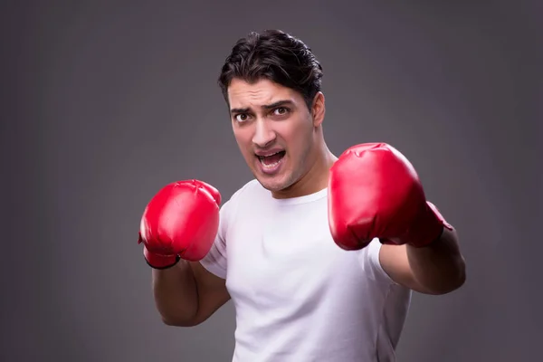 Przystojny bokser w koncepcji boks — Zdjęcie stockowe