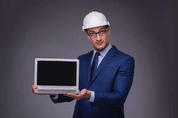 Young architect in industrial concept — Stock Photo, Image