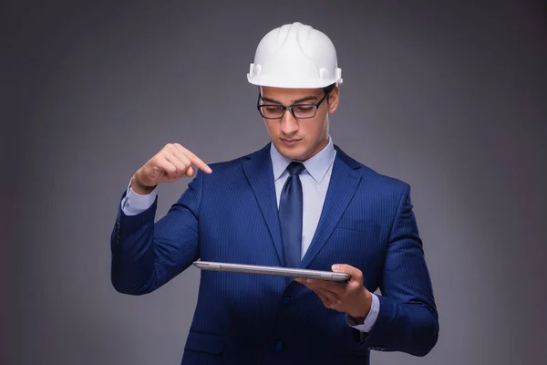 Young architect in industrial concept — Stock Photo, Image