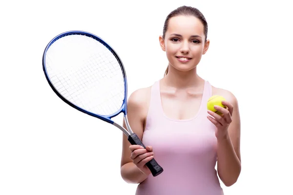 Kobieta tenisista na białym tle — Zdjęcie stockowe