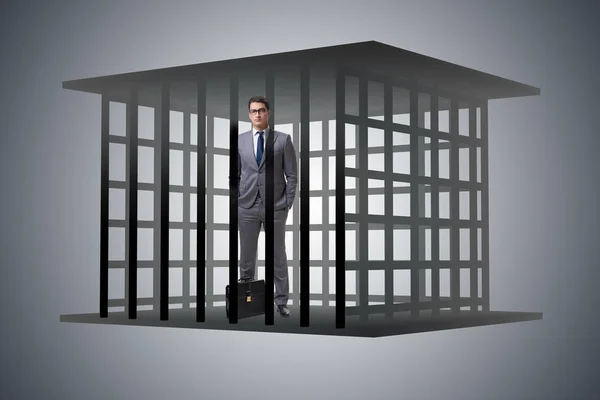 Homme d'affaires dans la cage concept d'entreprise — Photo