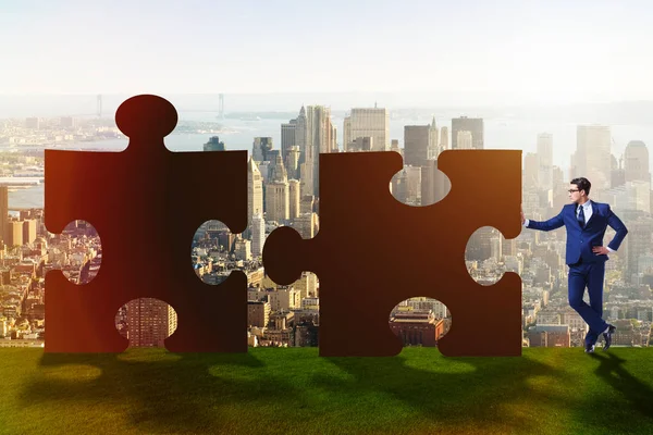 Businessconcept van puzzels voor teamwork — Stockfoto