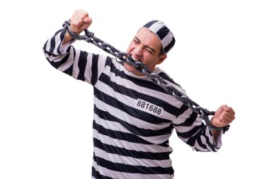 Beyaz arka plan üzerinde izole adam mahkum