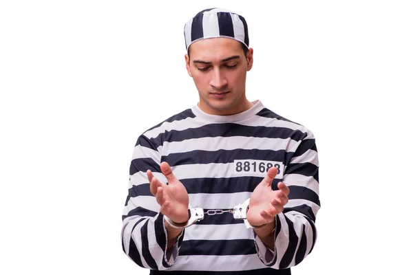 Uomo prigioniero isolato su sfondo bianco — Foto Stock