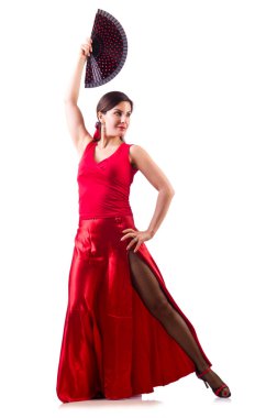 Geleneksel İspanyol dansı yapan bir kadın.