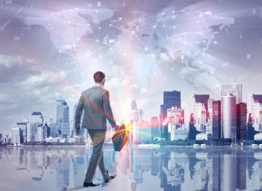 Sosyal medya kavramında genç işadamı