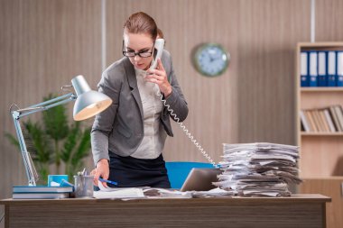 Ofiste çalışan iş kadını.