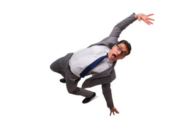 Falling businessman isolated on the white background clipart