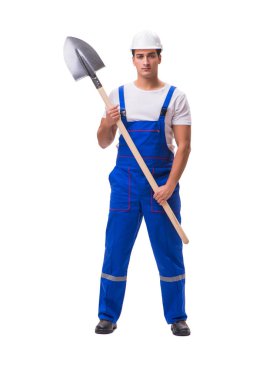 Kürekli tamirci beyazı izole etti.