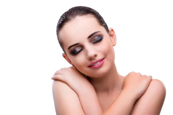 Jeune femme dans la beauté concept isolé sur blanc — Photo