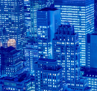 Günbatımında New York Manhattan manzarası