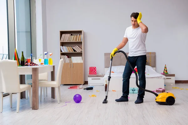 Man at home after heavy partying — Stock Photo, Image