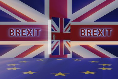 Brexit kavramı - Ue - 3d render terk İngiltere
