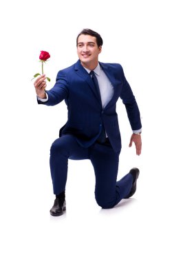 Evlilik teklifi yapan bir adamın romantik konsepti.