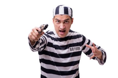 Beyaz izole silahla adam mahkum