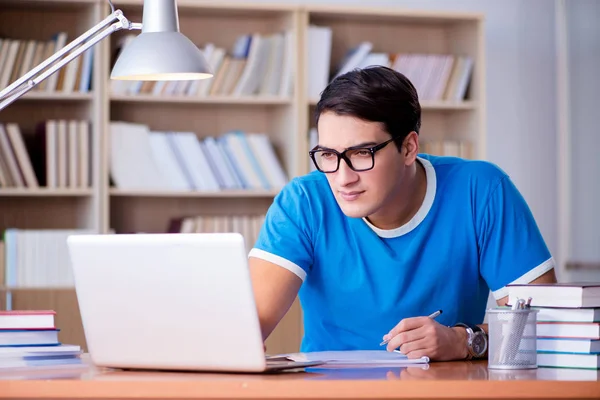 Giovane studente che si prepara per gli esami scolastici — Foto Stock