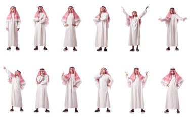 Arap adam beyazlar üzerinde izole.