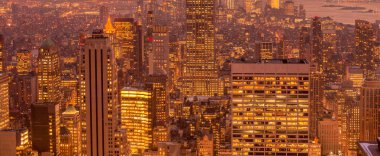 Günbatımında New York Manhattan manzarası