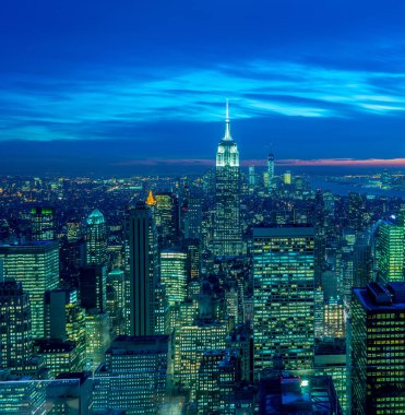 Günbatımında New York Manhattan manzarası